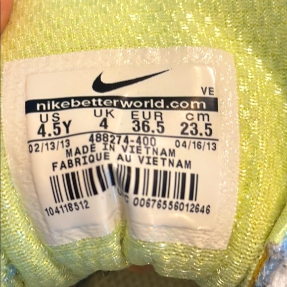 Nike Lunar coast lime ice blue kids youth size 4.5 sneakers tennis shoes running - Picture 3 of 14